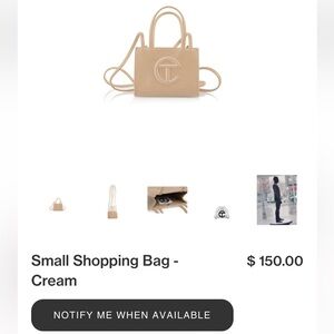 Brand new! Sold out! Small cream Telfar shopping bag.